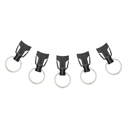 5-Pack Key Ring Set For Quik Connect Retractable Keychain,Small .97in